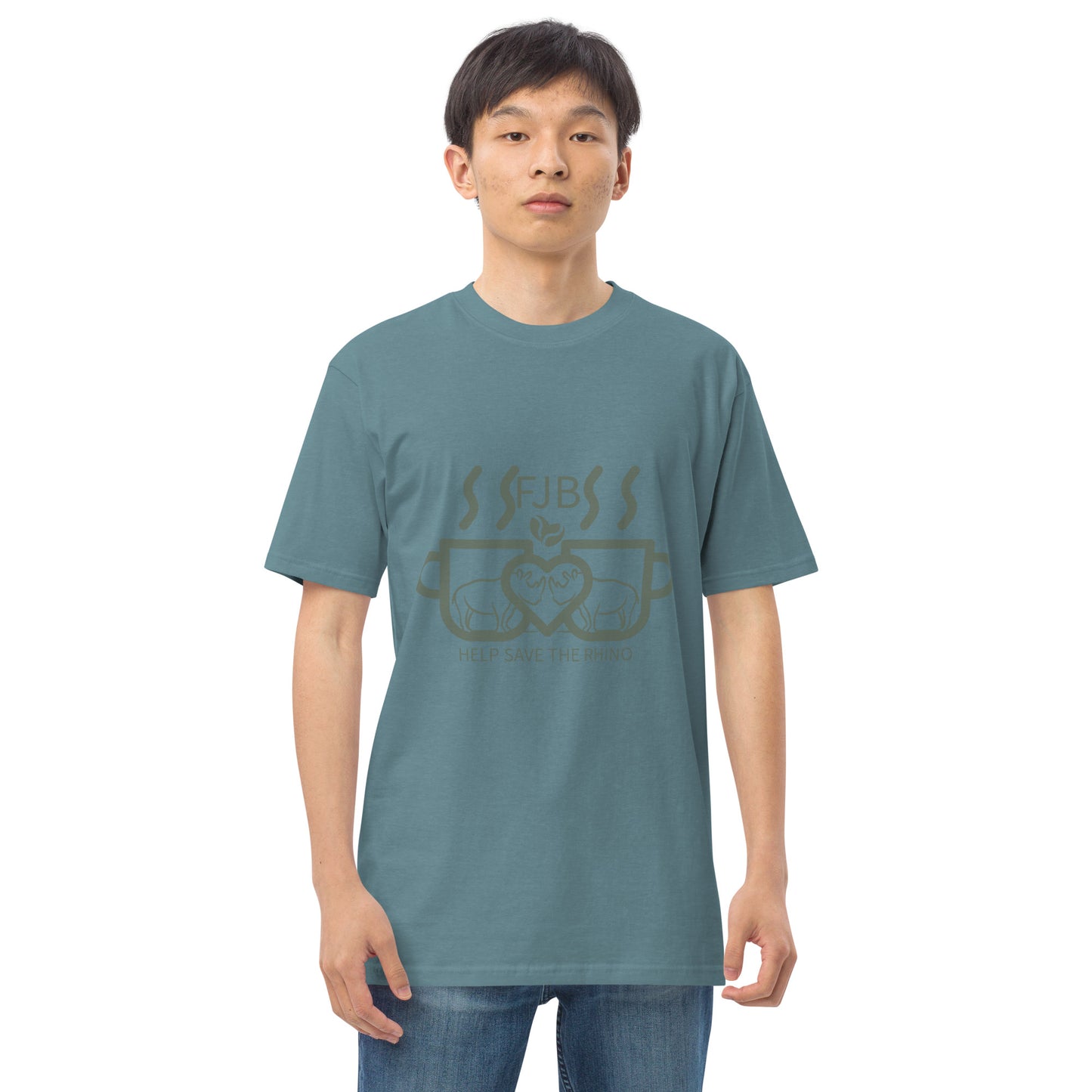 Help Save The Rhino Men’s premium heavyweight tee