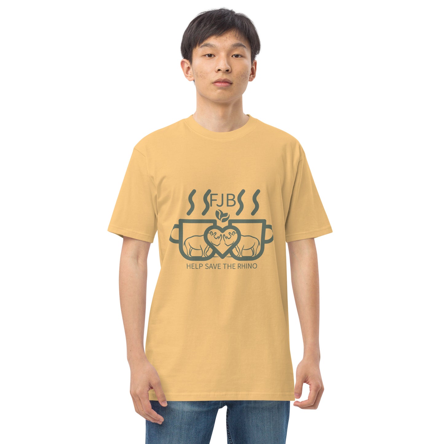 Help Save The Rhino Men’s premium heavyweight tee