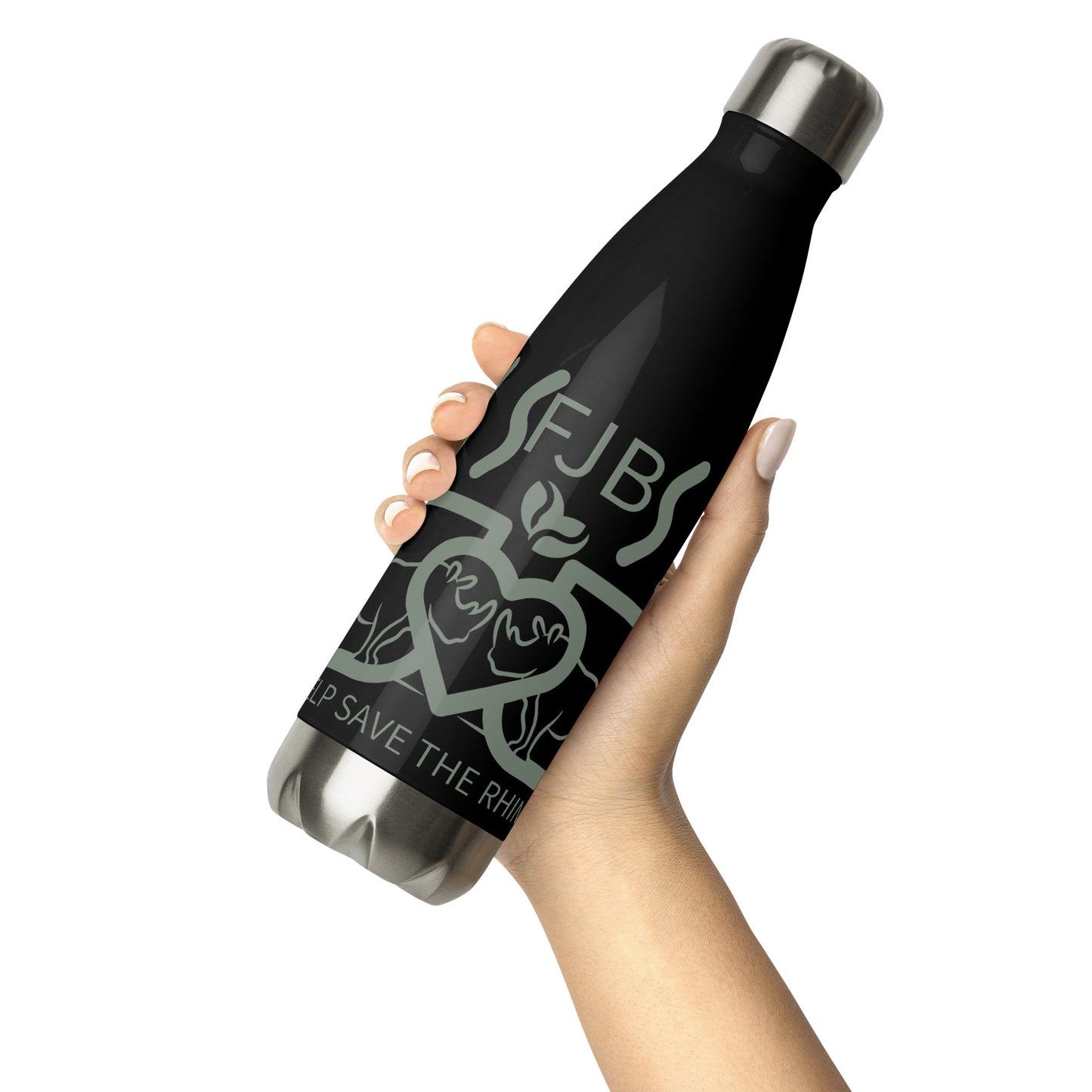 Help Save The Rhino Stainless Steel Water Bottle