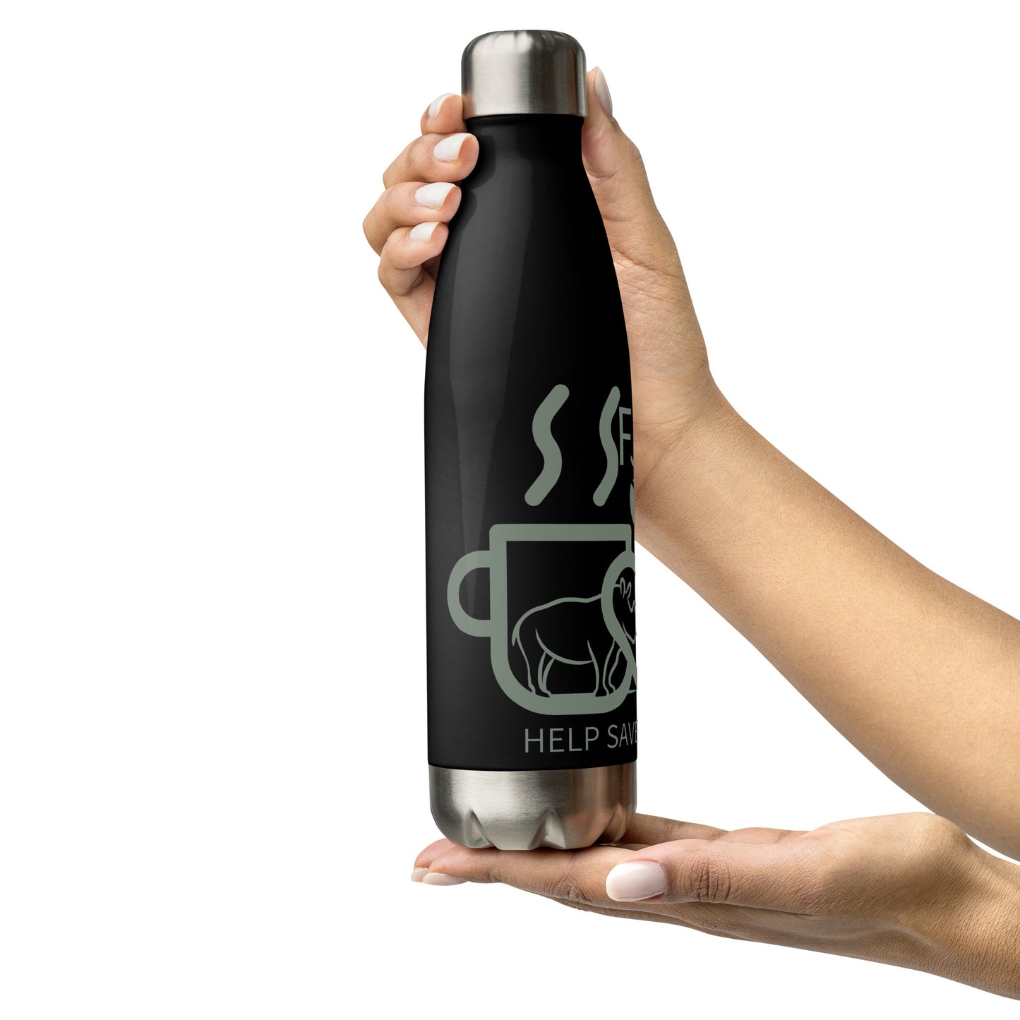 Help Save The Rhino Stainless Steel Water Bottle