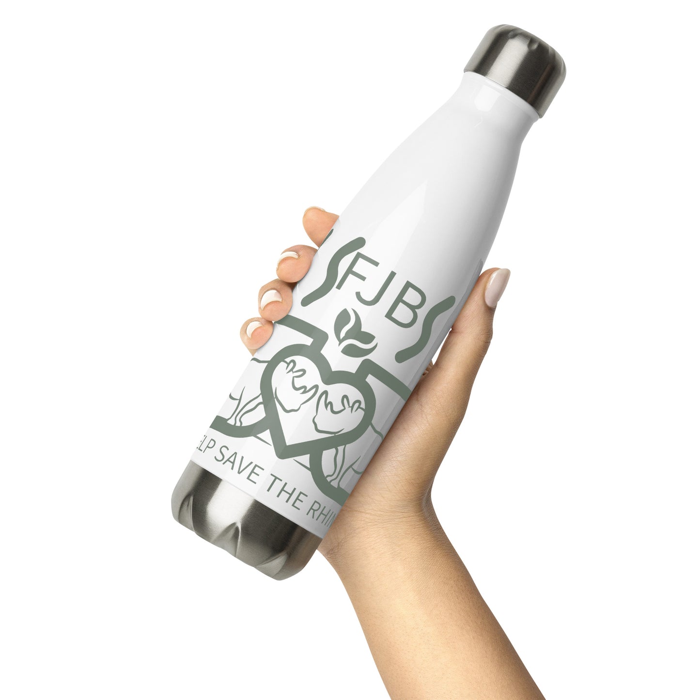 Help Save The Rhino Stainless Steel Water Bottle