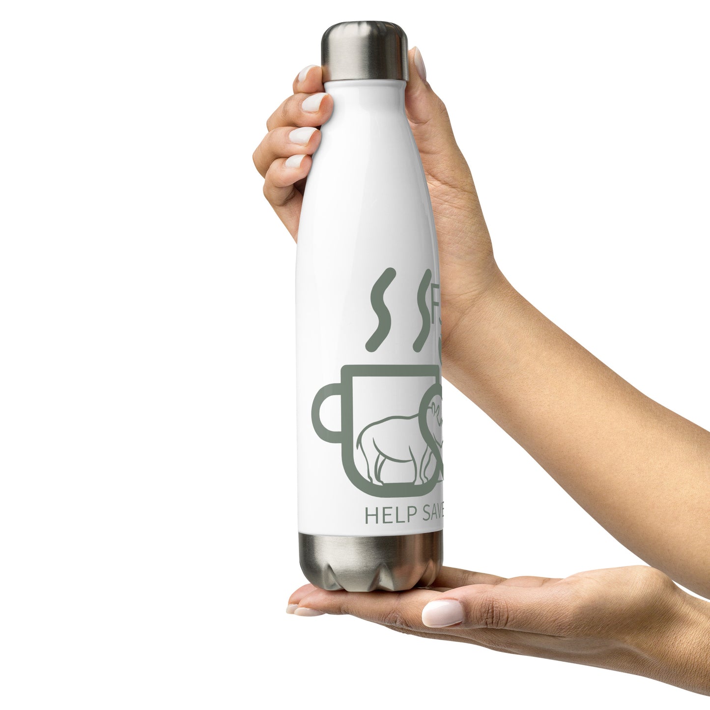 Help Save The Rhino Stainless Steel Water Bottle