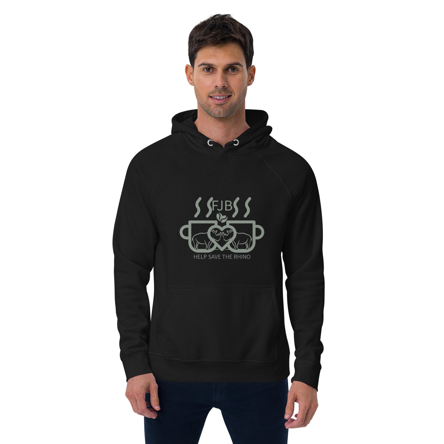 Help Save The Rhino Unisex eco raglan hoodie