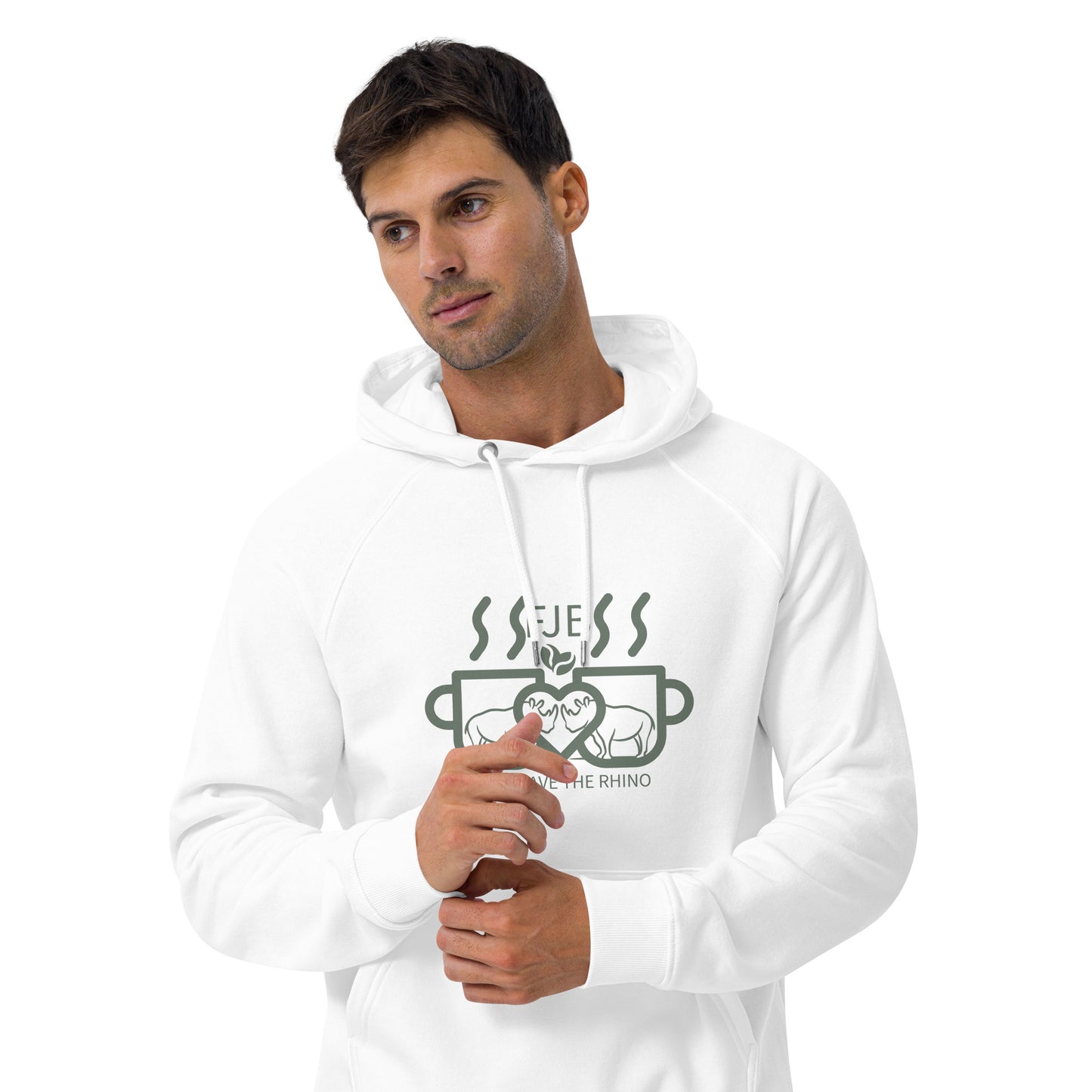 Help Save The Rhino Unisex eco raglan hoodie