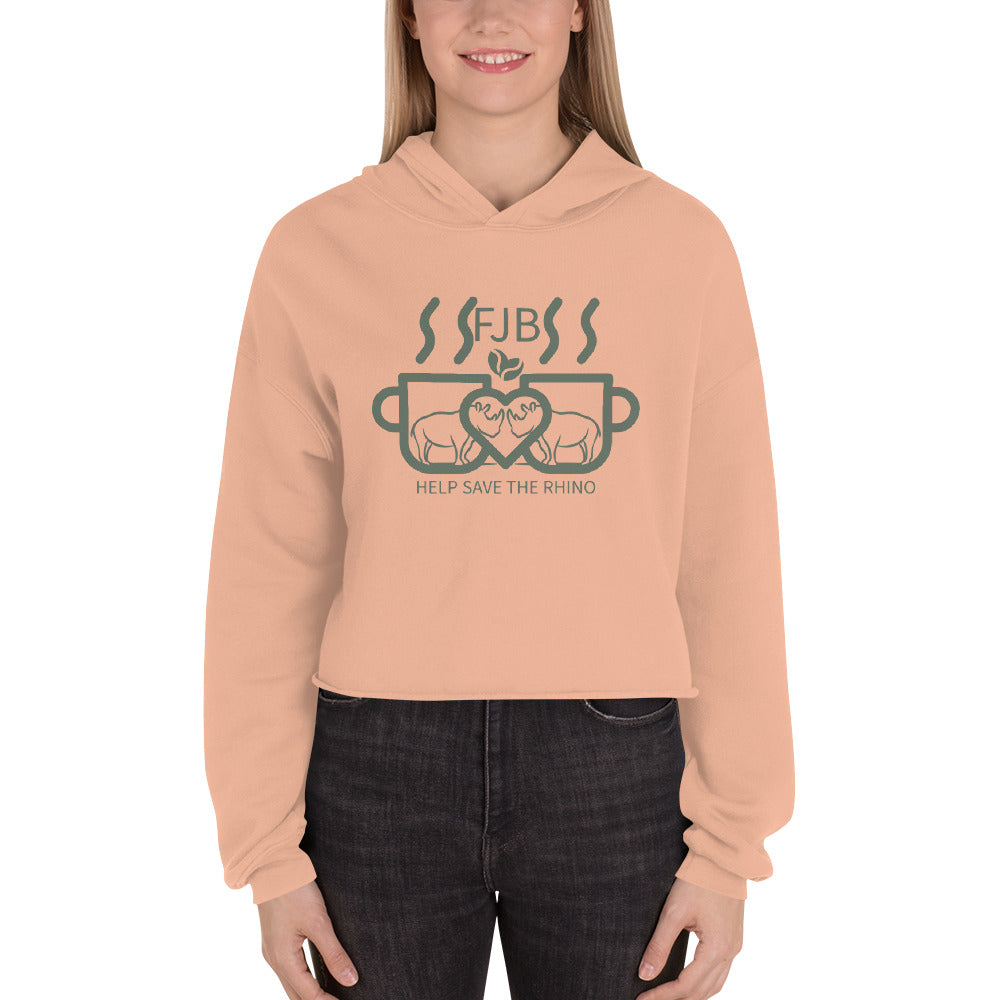 Help Save The Rhino Crop Hoodie