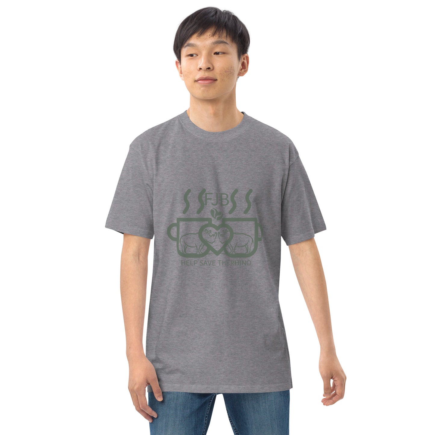 Help Save The Rhino Men’s premium heavyweight tee