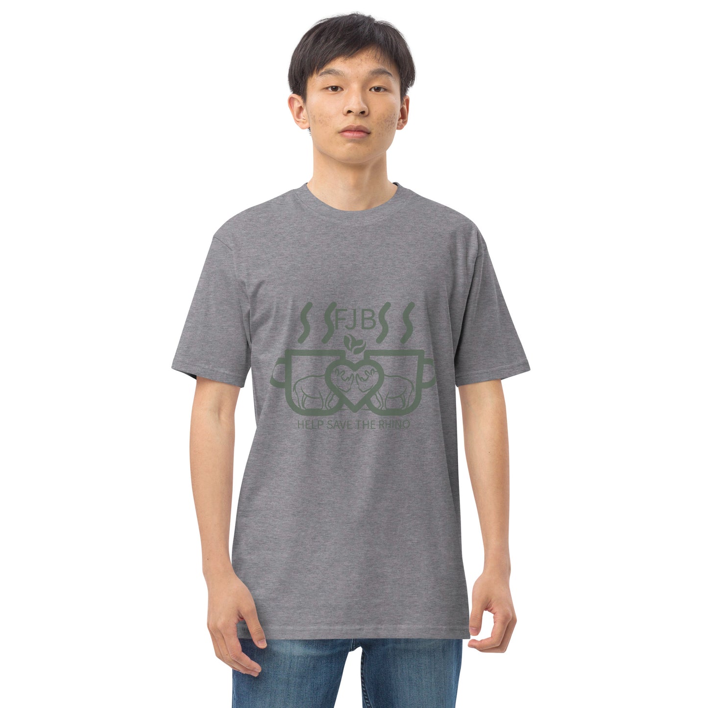 Help Save The Rhino Men’s premium heavyweight tee