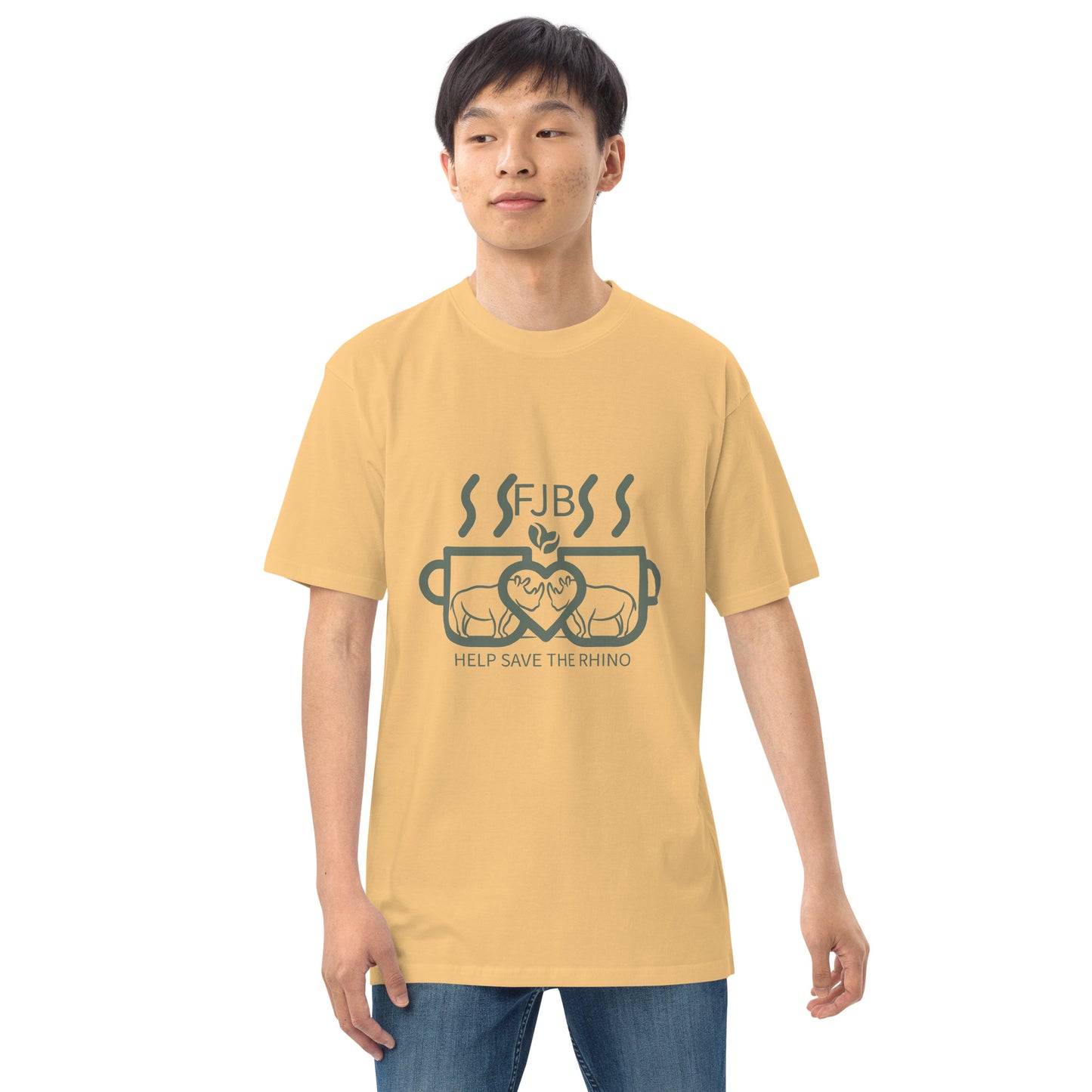 Help Save The Rhino Men’s premium heavyweight tee