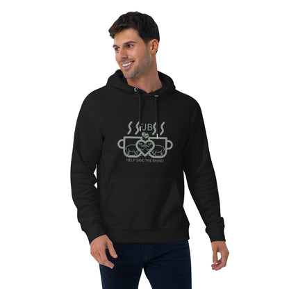 Help Save The Rhino Unisex eco raglan hoodie