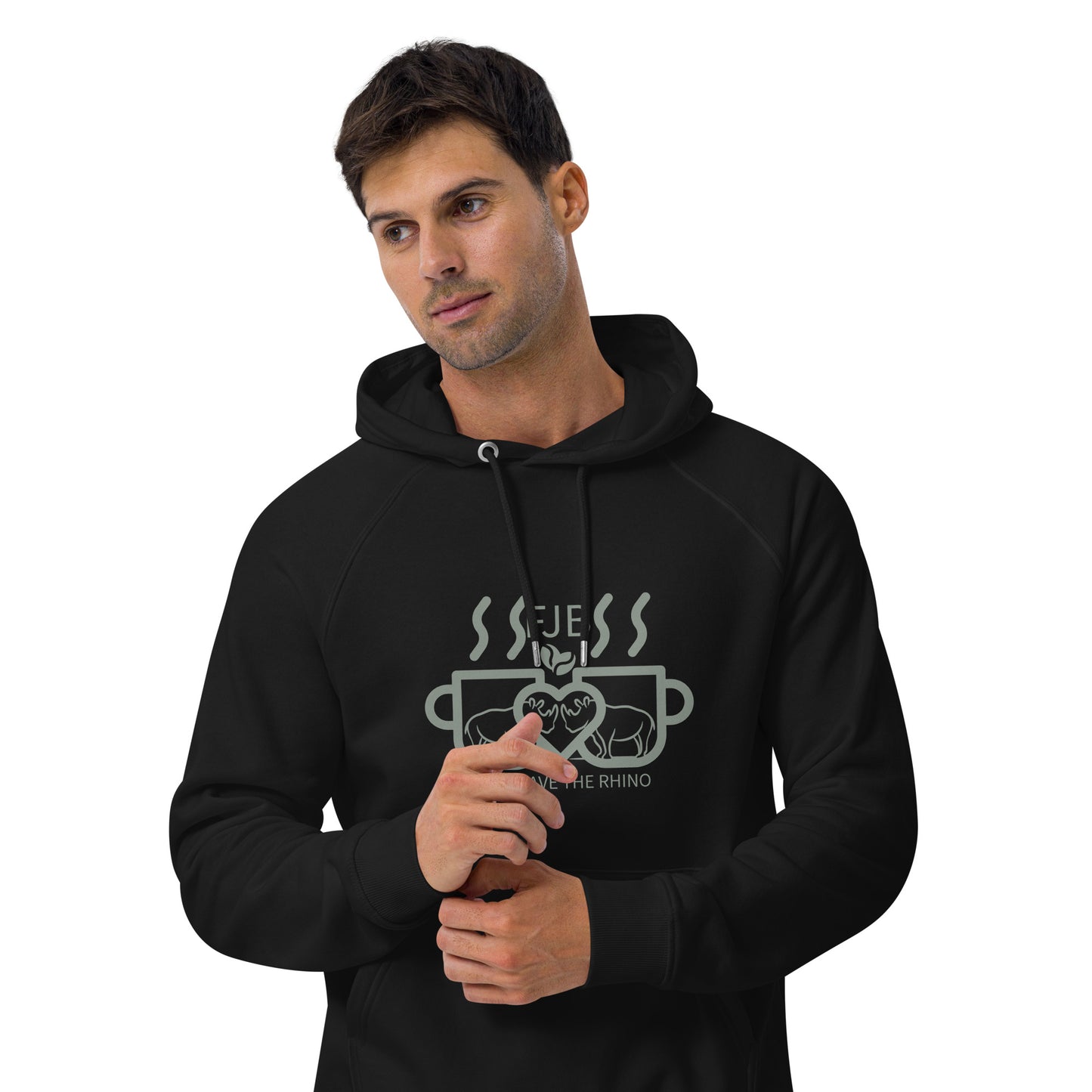 Help Save The Rhino Unisex eco raglan hoodie