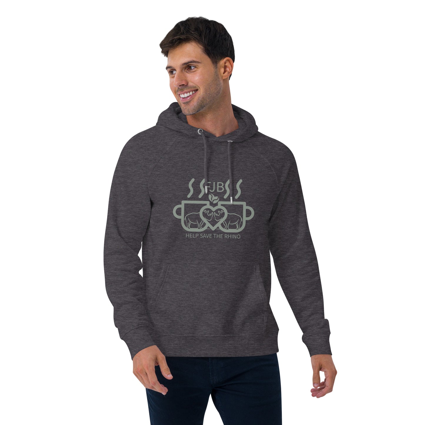 Help Save The Rhino Unisex eco raglan hoodie