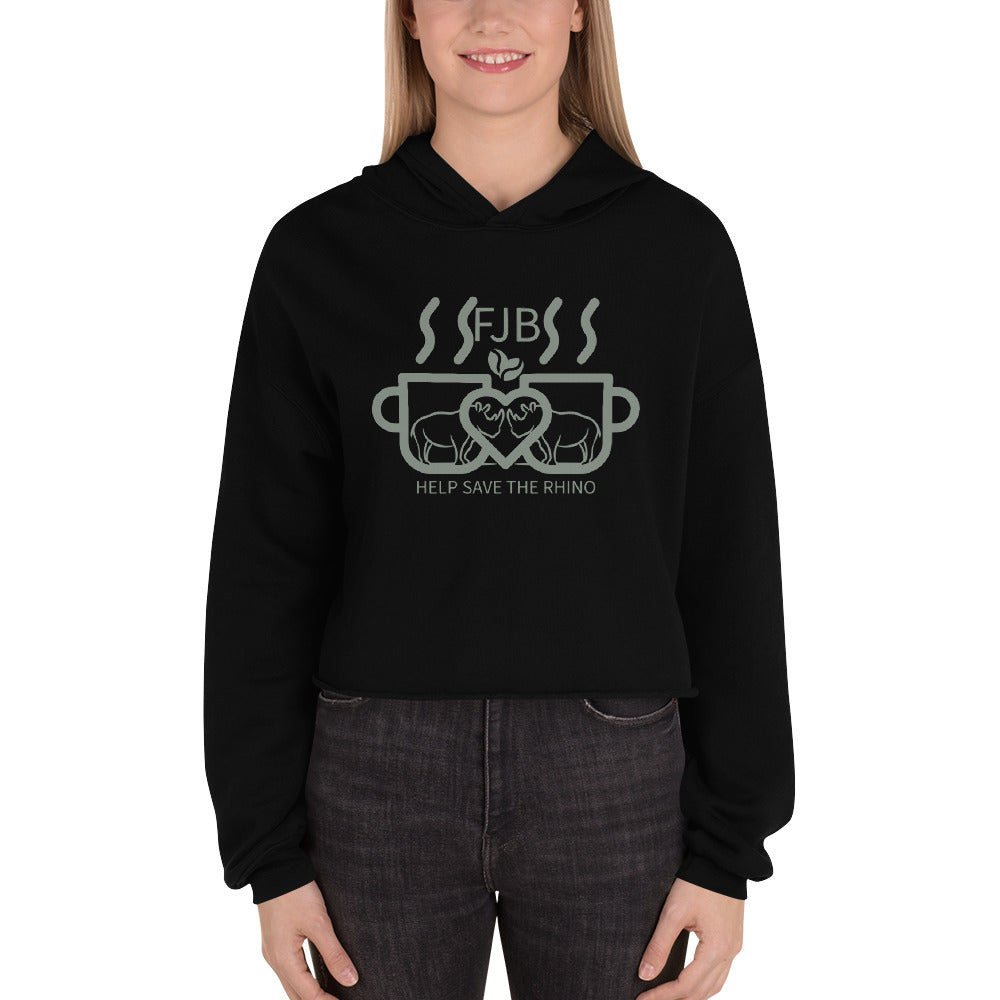 Help Save The Rhino Crop Hoodie