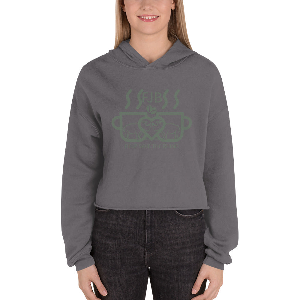 Help Save The Rhino Crop Hoodie