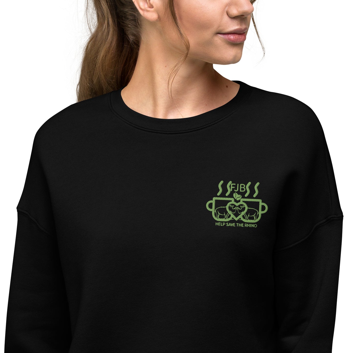 Help Save The Rhino Crop Sweatshirt