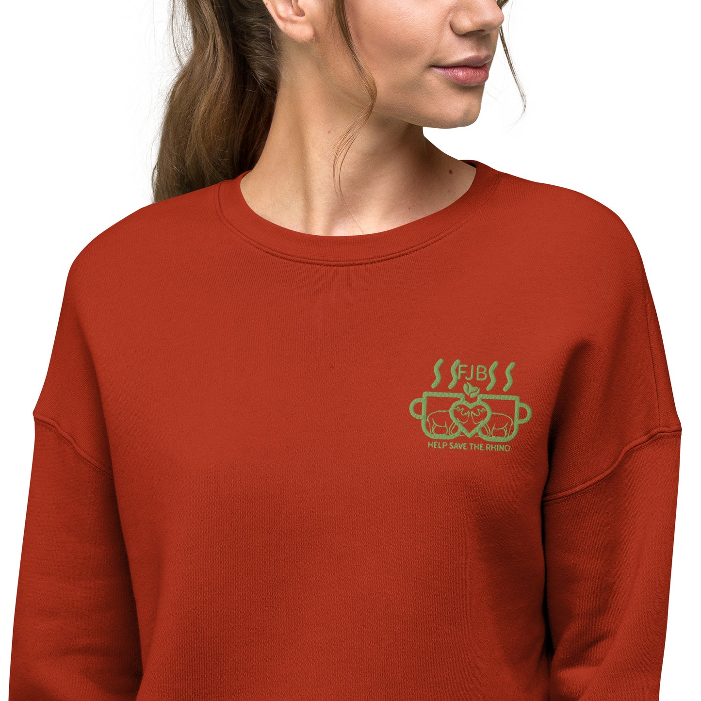 Help Save The Rhino Crop Sweatshirt