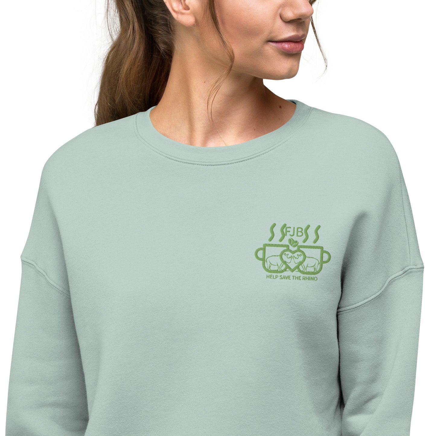 Help Save The Rhino Crop Sweatshirt