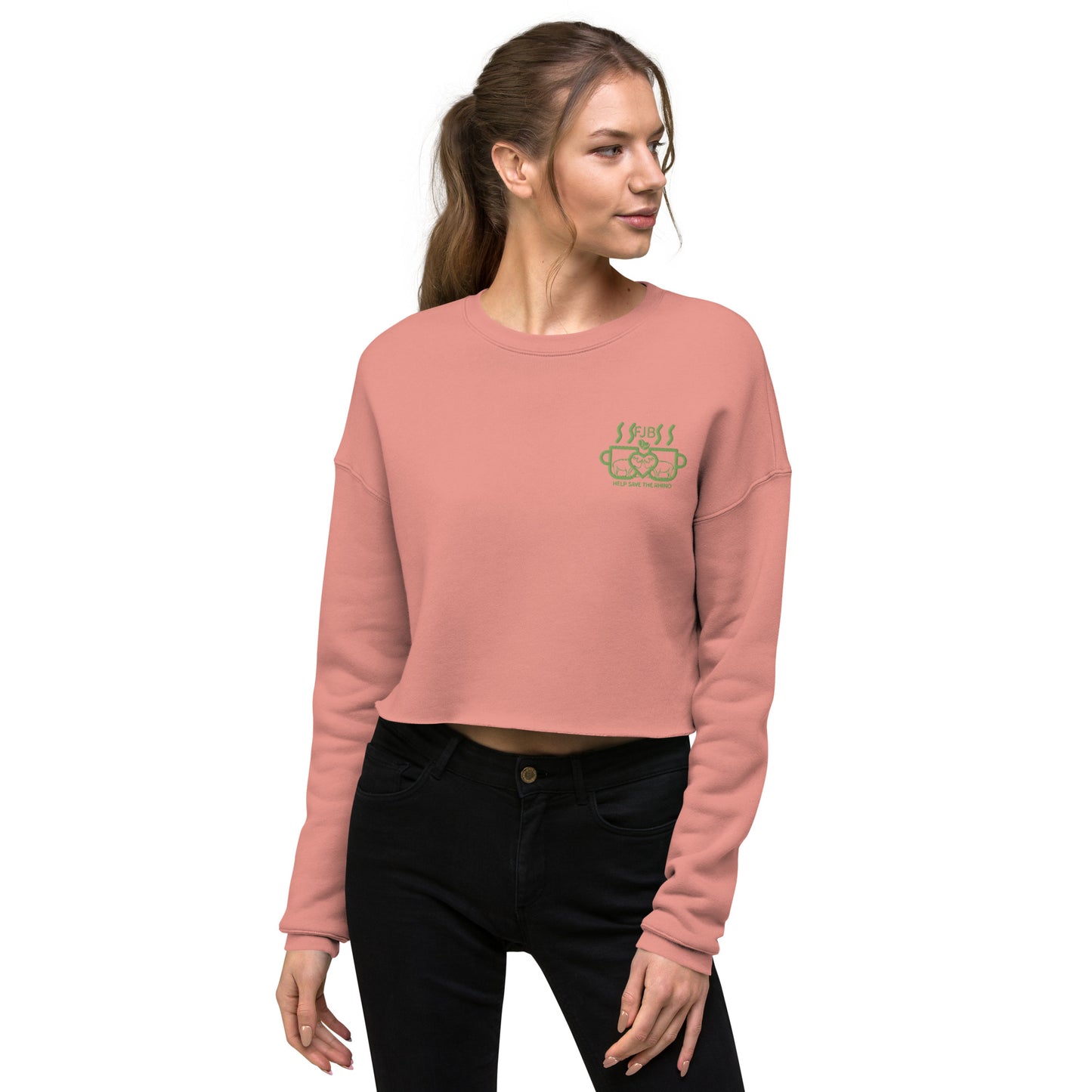 Help Save The Rhino Crop Sweatshirt