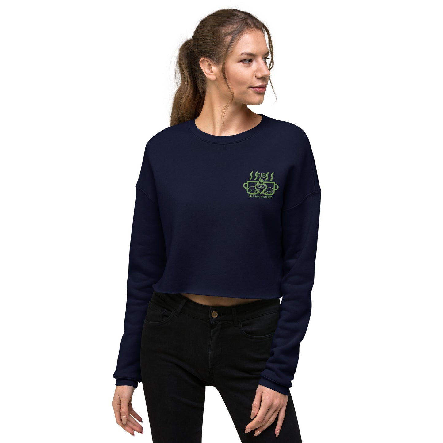 Help Save The Rhino Crop Sweatshirt