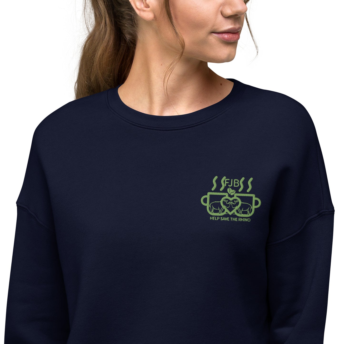 Help Save The Rhino Crop Sweatshirt